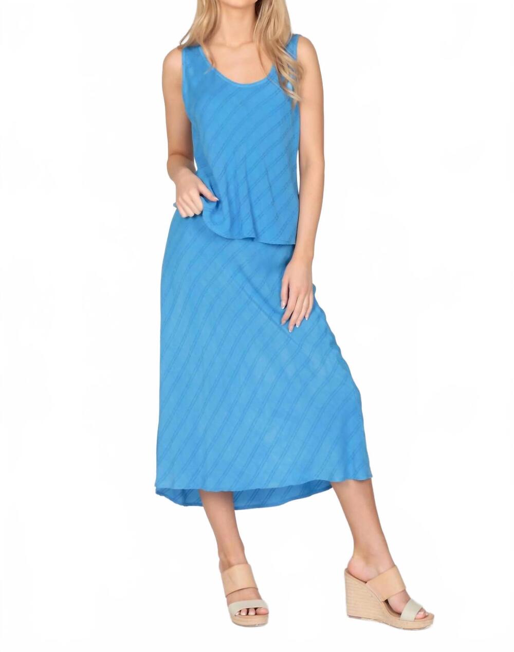 NEW MAVEN WEST textured tank top in sky light